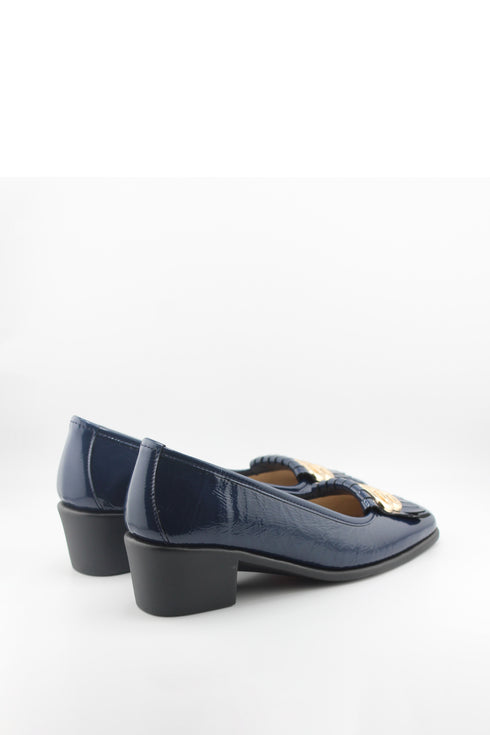 DFC Relax Tasseled Patent Leather Block Heel Loafer